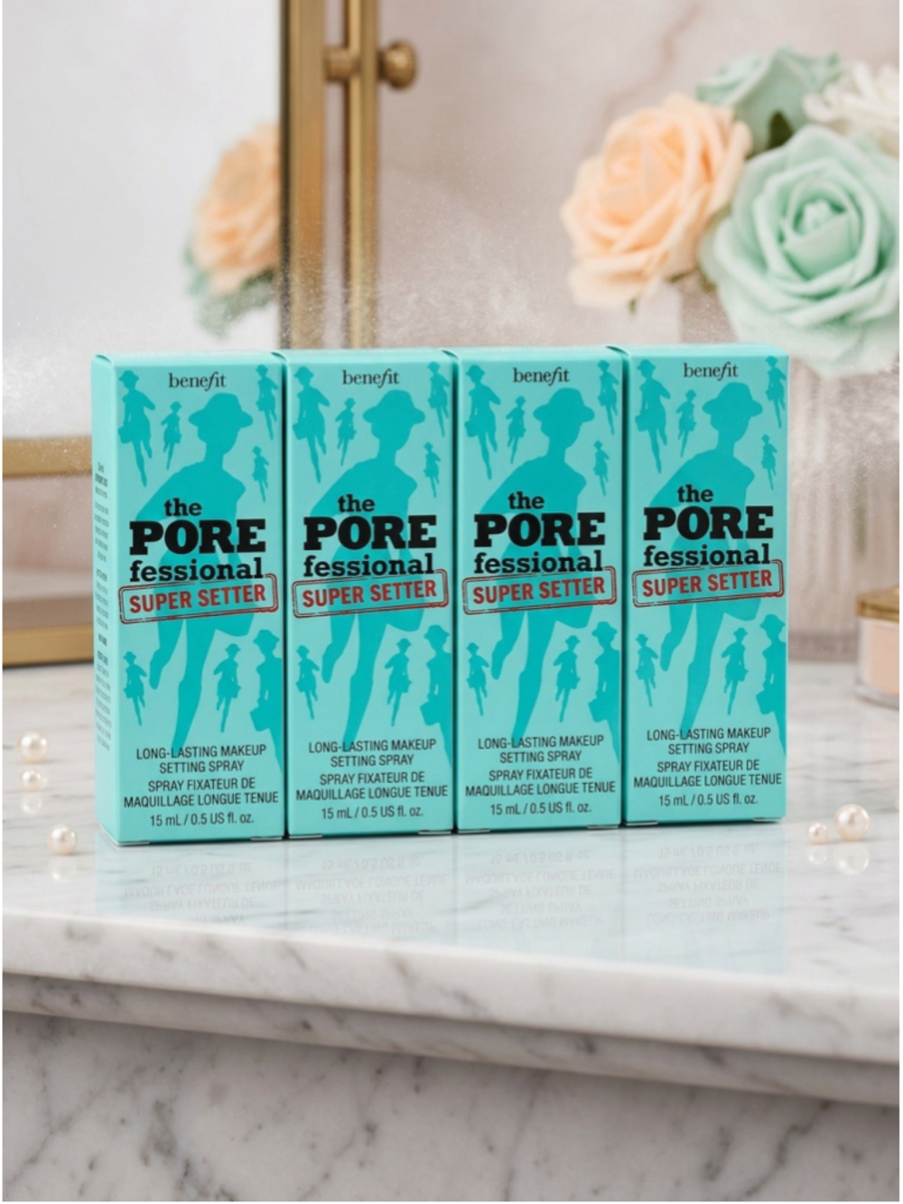 Benefit The Porefessional Super Setter Makeup Setting Spray Mini 0.5oz 15mL X 4